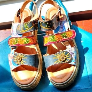 L'Artiste Sz 37 Sandals, Used A Few Times.